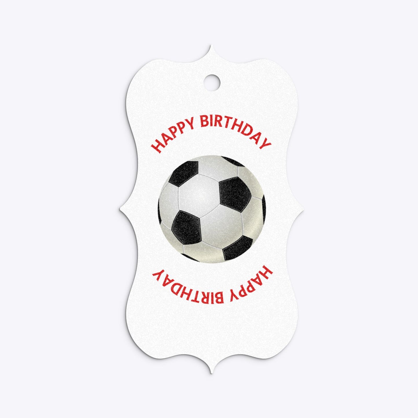 Red White Striped Personalised Football Shirt Bracket Glitter Gift Tag Back