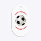 Red White Striped Personalised Football Shirt Flat Edge Glitter Oval Gift Tag Back