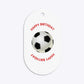 Red White Striped Personalised Football Shirt Flat Edge Oval Gift Tag Back
