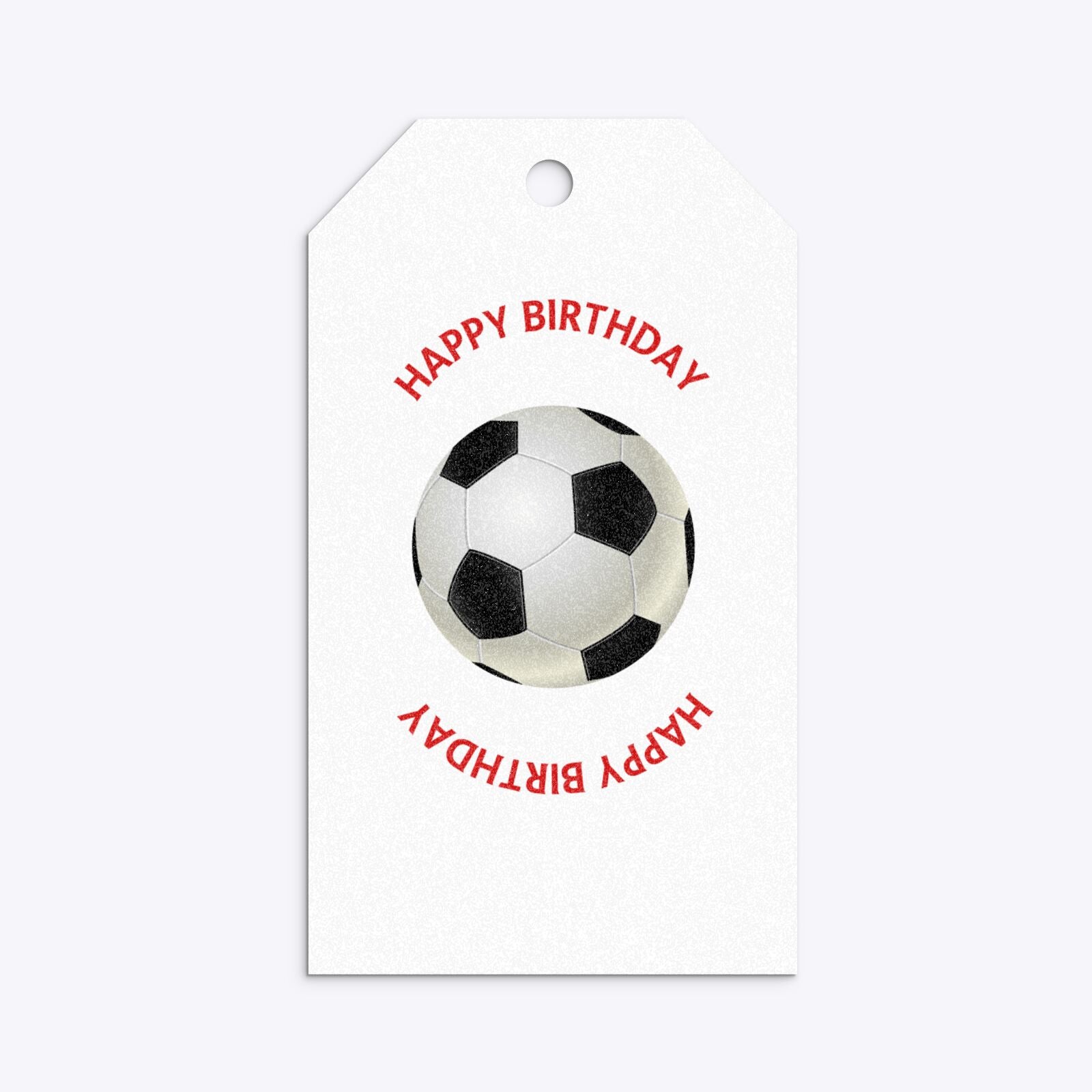 Red White Striped Personalised Football Shirt Gift Tag Glitter Back