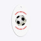 Red White Striped Personalised Football Shirt Oval Gift Tag Back