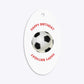 Red White Striped Personalised Football Shirt Oval Glitter Gift Tag Back