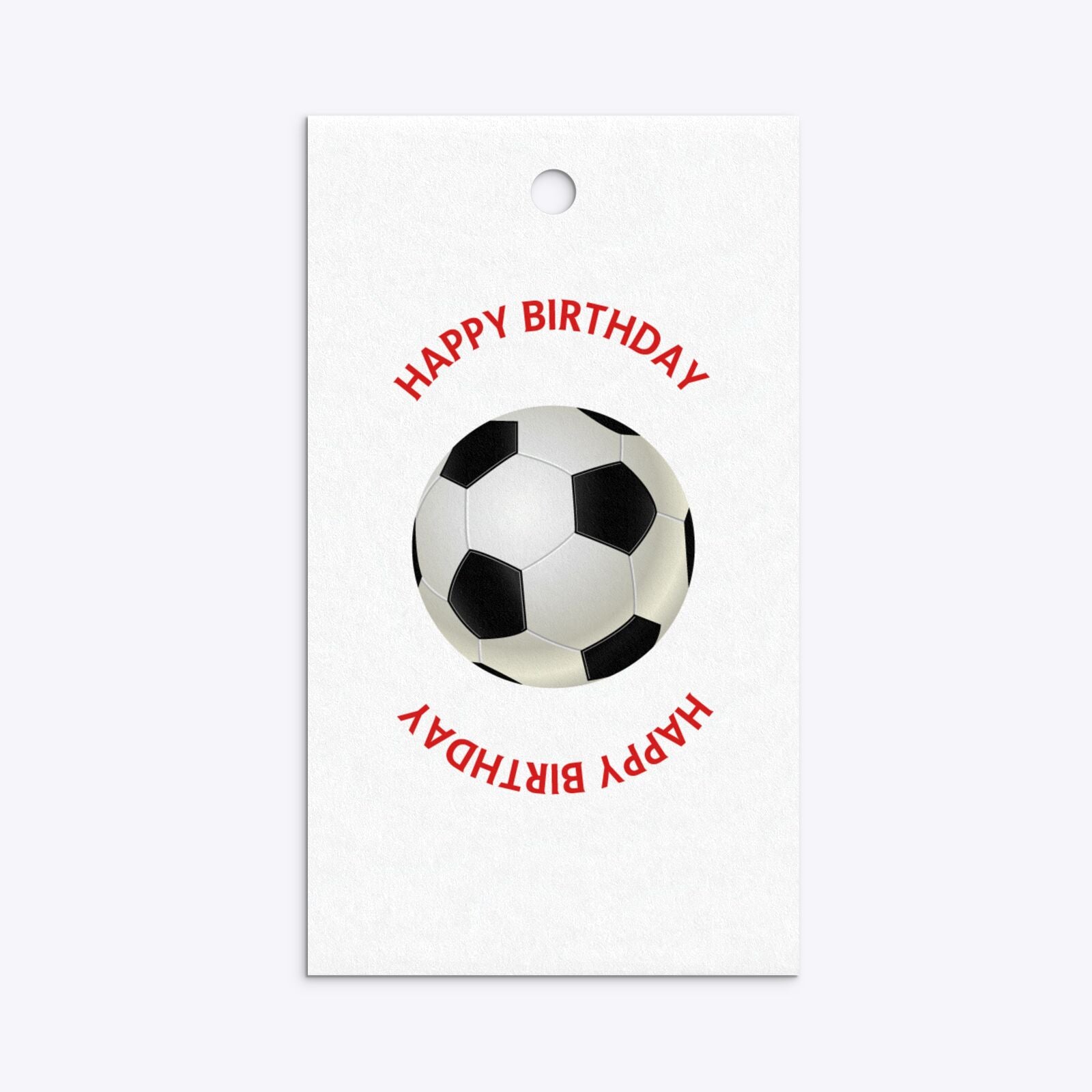 Red White Striped Personalised Football Shirt Rectangle Gift Tag Back