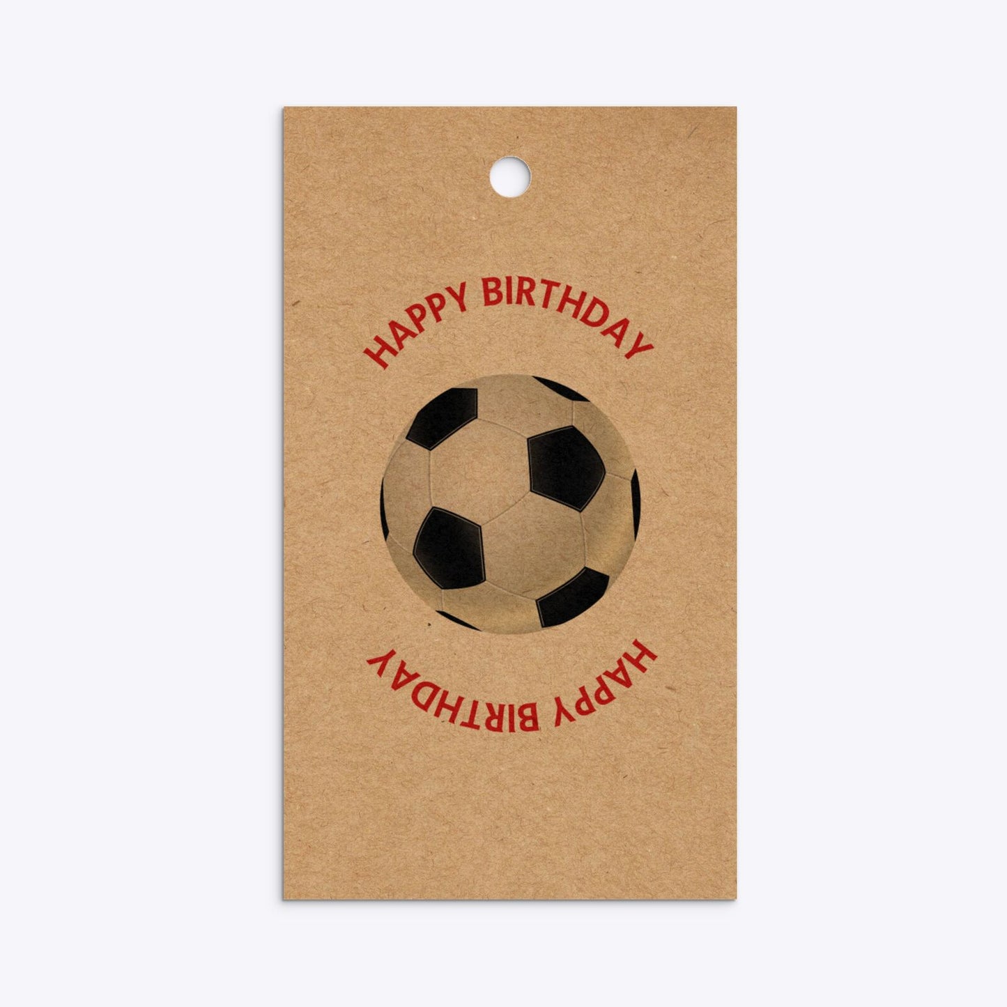 Red White Striped Personalised Football Shirt Rectangle Kraft Gift Tag Back