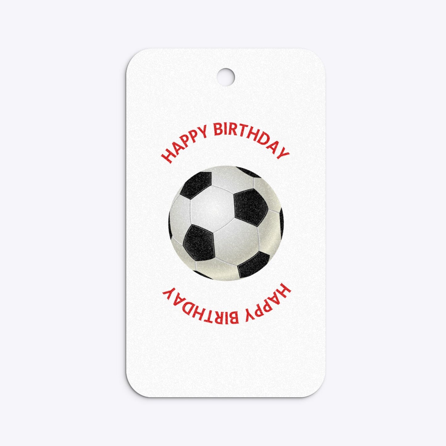 Red White Striped Personalised Football Shirt Rounded Rectangle Glitter Gift Tag Back