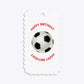 Red White Striped Personalised Football Shirt Small Scalloped Gift Tag Back