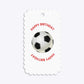 Red White Striped Personalised Football Shirt Small Scalloped Glitter Gift Tag Back