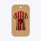 Red White Striped Personalised Football Shirt Small Scalloped Kraft Gift Tag