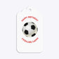 Red White Striped Personalised Football Shirt Three Tier Glitter Rectangle Gift Tag Back