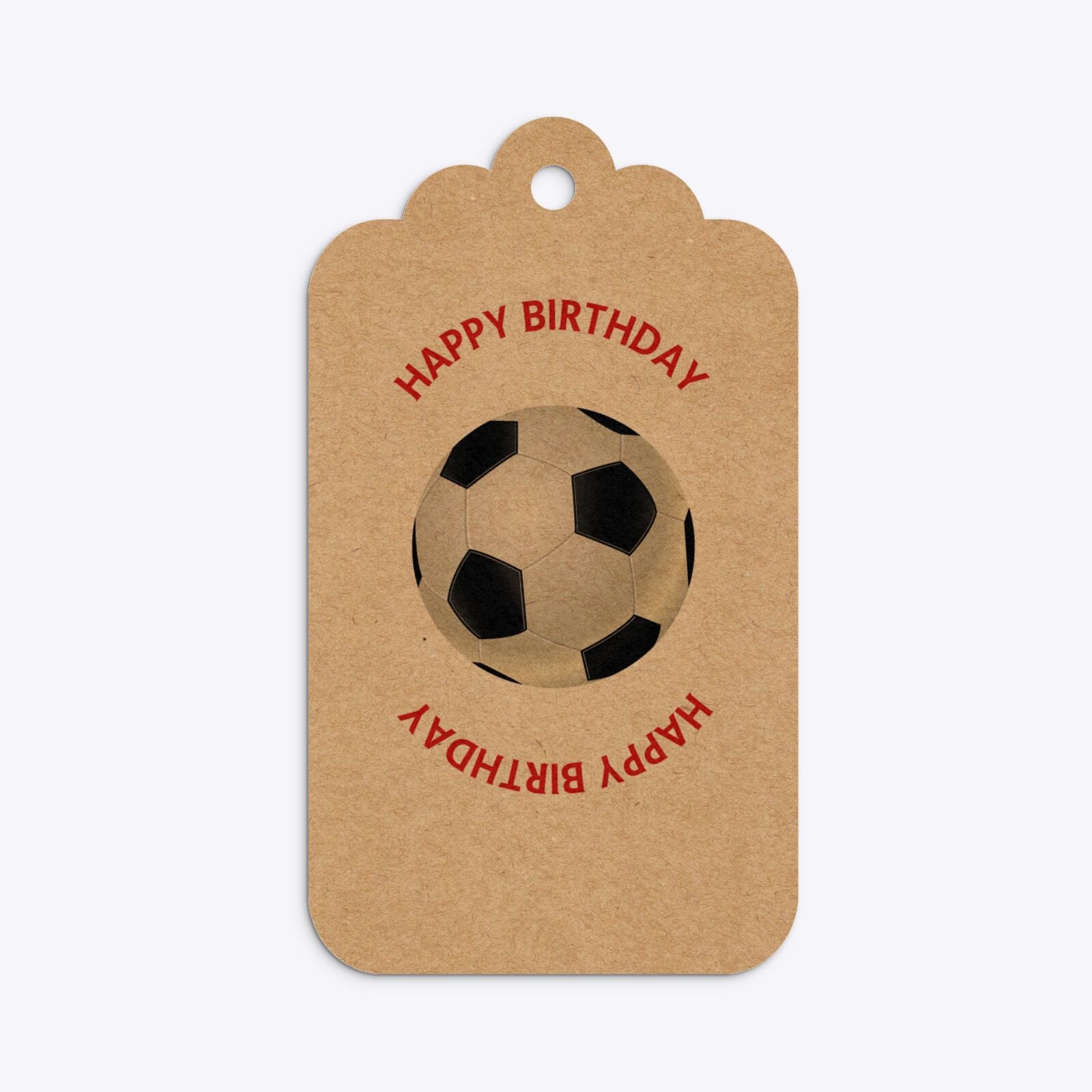 Red White Striped Personalised Football Shirt Three Tier Kraft Rectangle Gift Tag Back