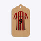 Red White Striped Personalised Football Shirt Three Tier Kraft Rectangle Gift Tag