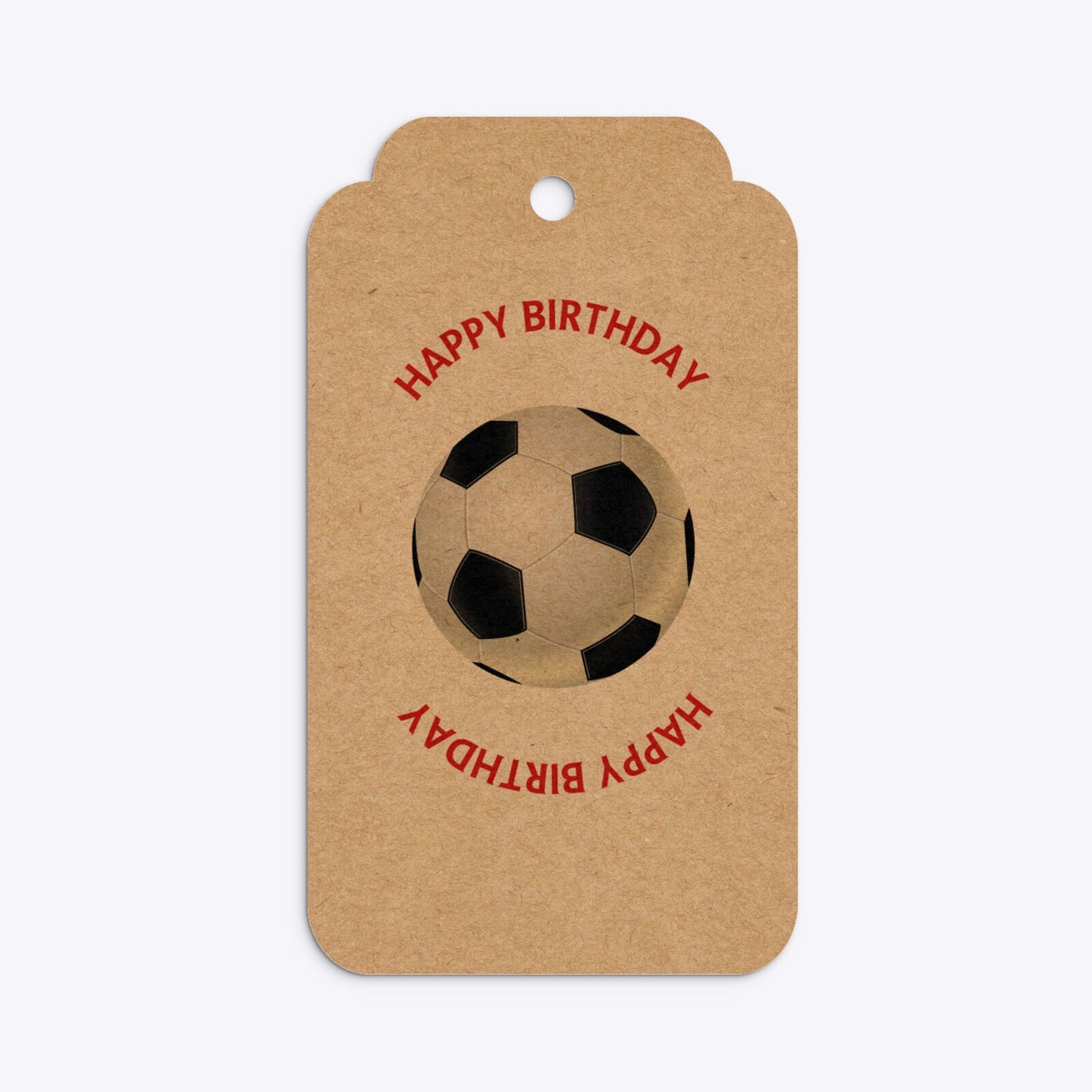 Red White Striped Personalised Football Shirt Two Tier Kraft Rectangle Gift Tag Back