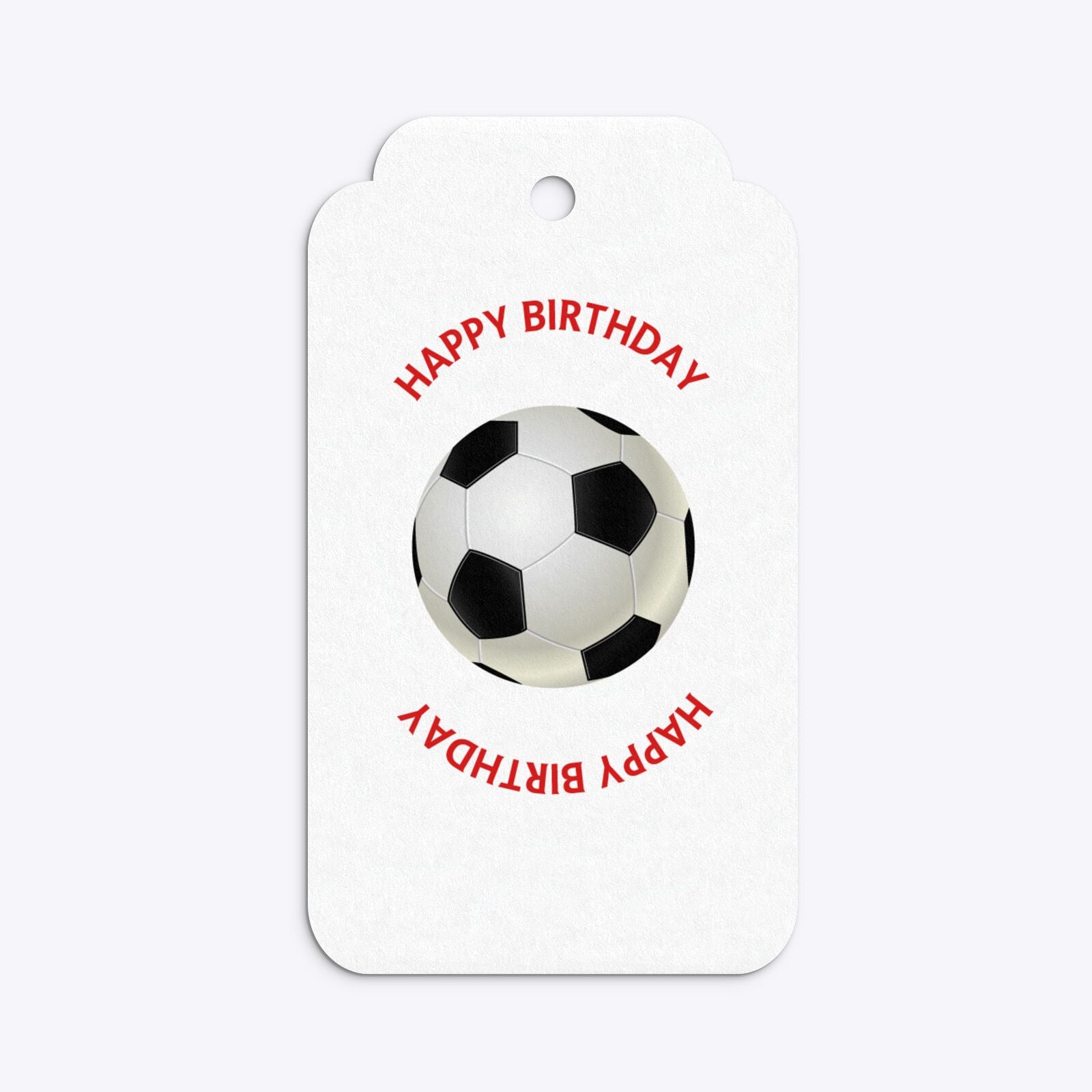 Red White Striped Personalised Football Shirt Two Tier Rectangle Gift Tag Back