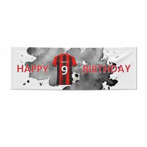 Red and Black Stripes Personalised Football Shirt Banner