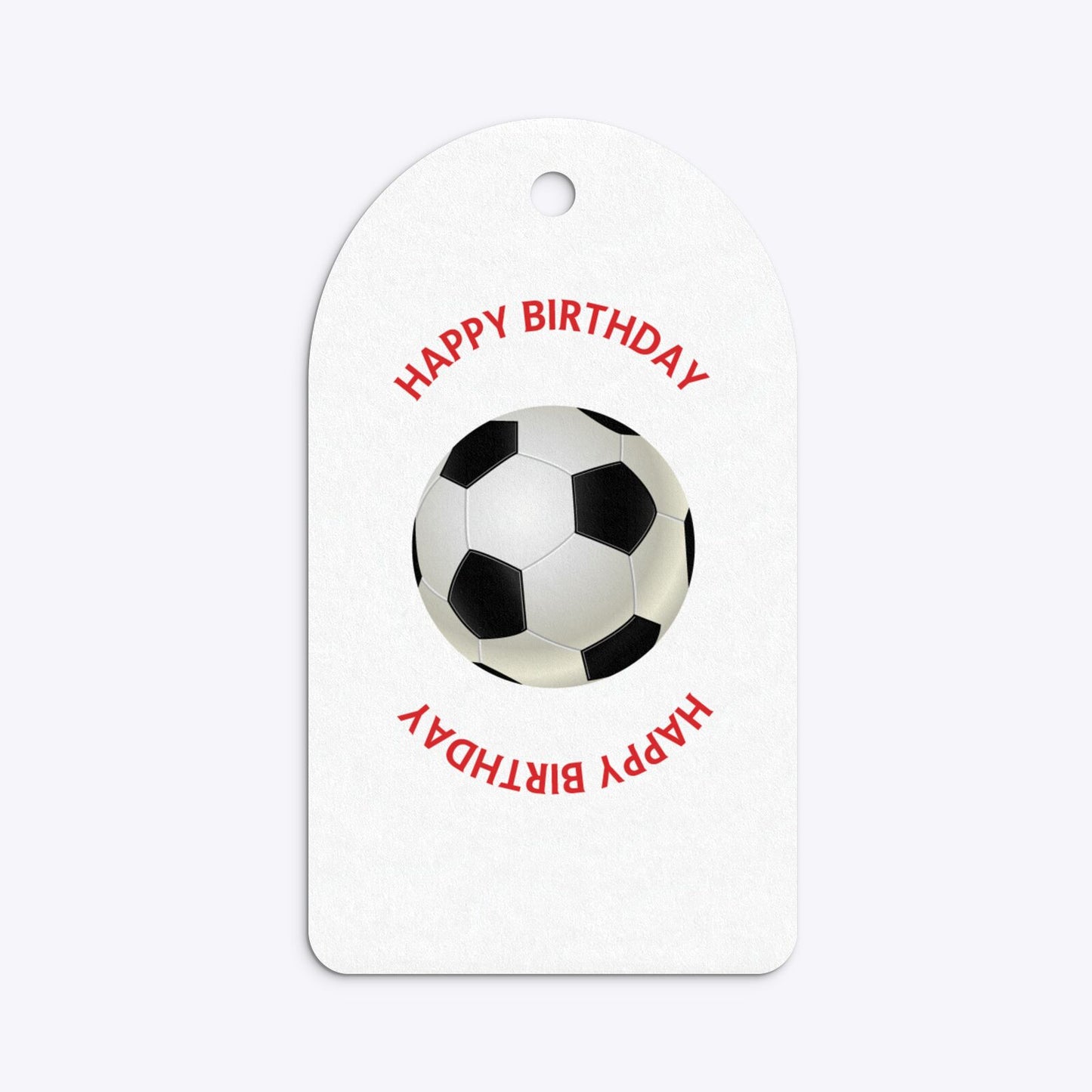 Red and Black Stripes Personalised Football Shirt Arched Rectangle Gift Tag Back