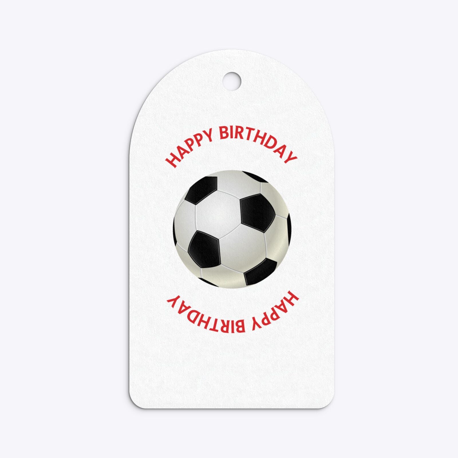 Red and Black Stripes Personalised Football Shirt Arched Rectangle Gift Tag Back