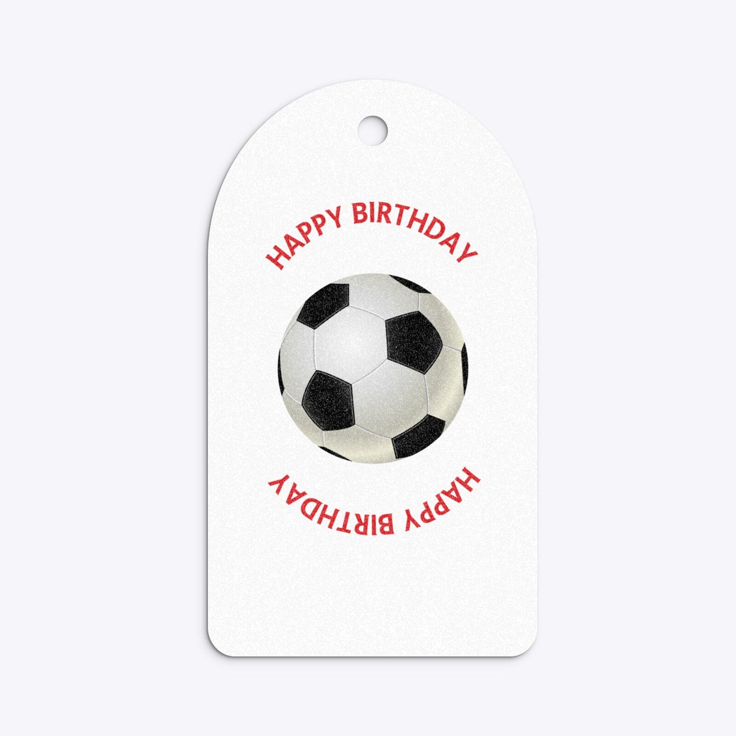 Red and Black Stripes Personalised Football Shirt Arched Rectangle Glitter Gift Tag Back