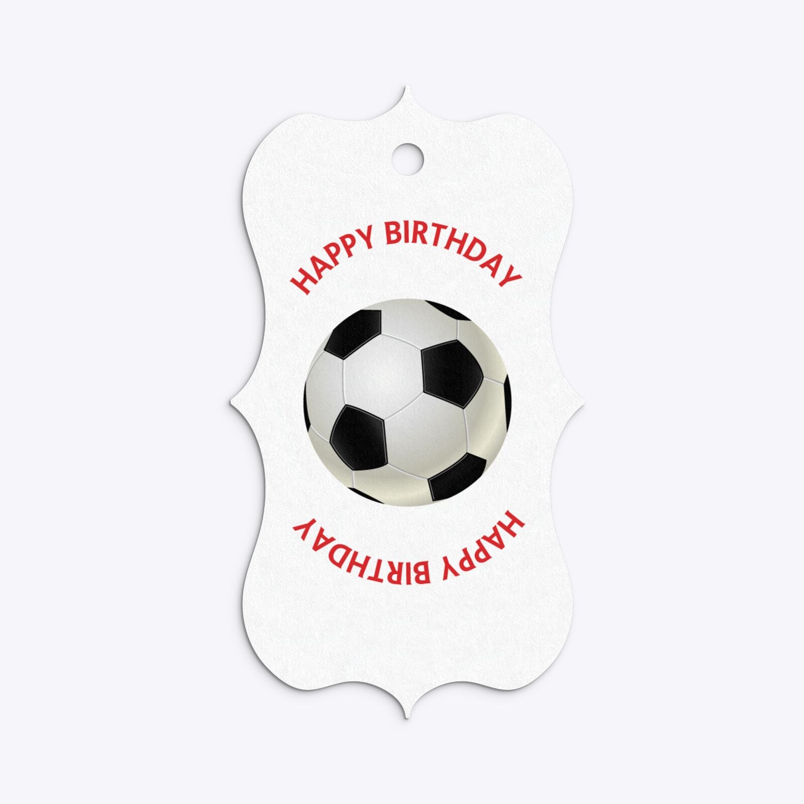 Red and Black Stripes Personalised Football Shirt Bracket Gift Tag Back