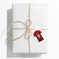 Red and Black Stripes Personalised Football Shirt Bracket Gift Tag on Present