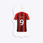 Red and Black Stripes Personalised Football Shirt Bracket Gift Tag