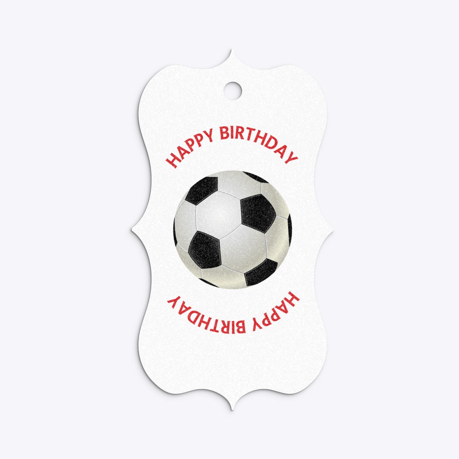 Red and Black Stripes Personalised Football Shirt Bracket Glitter Gift Tag Back