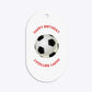 Red and Black Stripes Personalised Football Shirt Flat Edge Oval Gift Tag Back