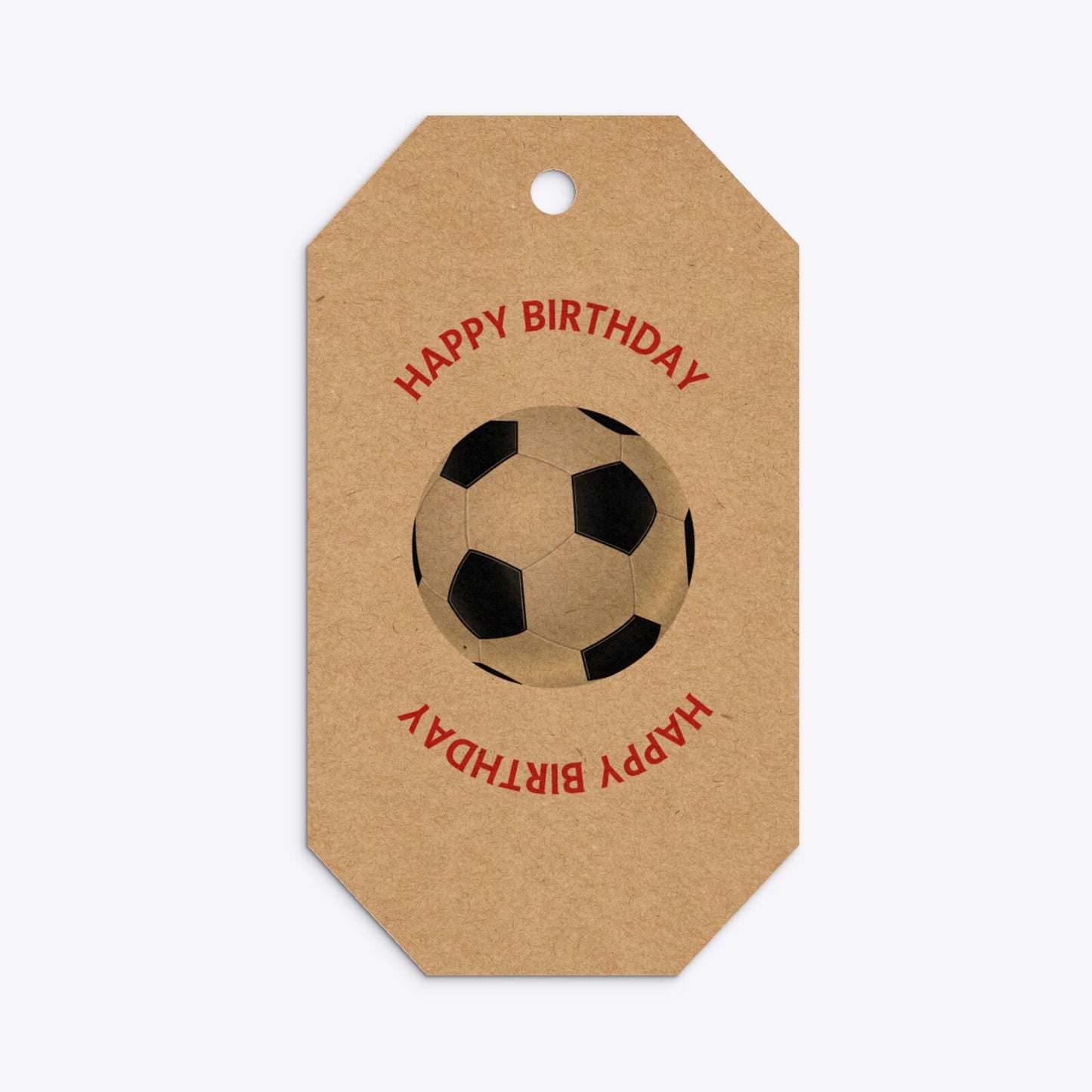 Red and Black Stripes Personalised Football Shirt Gem Kraft Gift Tag Back