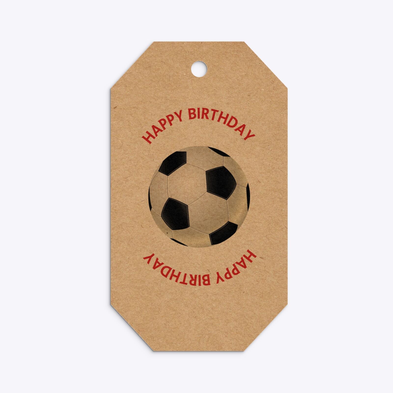 Red and Black Stripes Personalised Football Shirt Gem Kraft Gift Tag Back