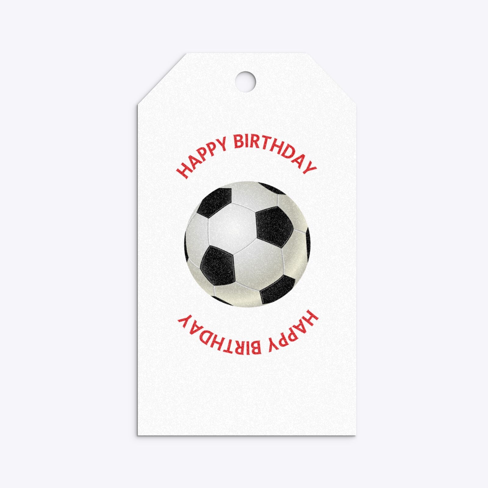Red and Black Stripes Personalised Football Shirt Gift Tag Glitter Back
