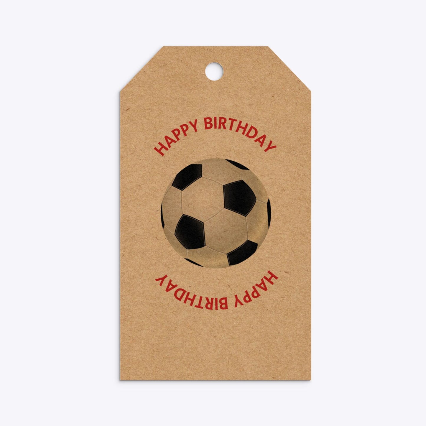 Red and Black Stripes Personalised Football Shirt Gift Tag Kraft Back