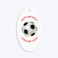 Red and Black Stripes Personalised Football Shirt Oval Glitter Gift Tag Back