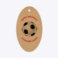 Red and Black Stripes Personalised Football Shirt Oval Kraft Gift Tag Back