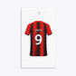 Red and Black Stripes Personalised Football Shirt Rectangle Gift Tag