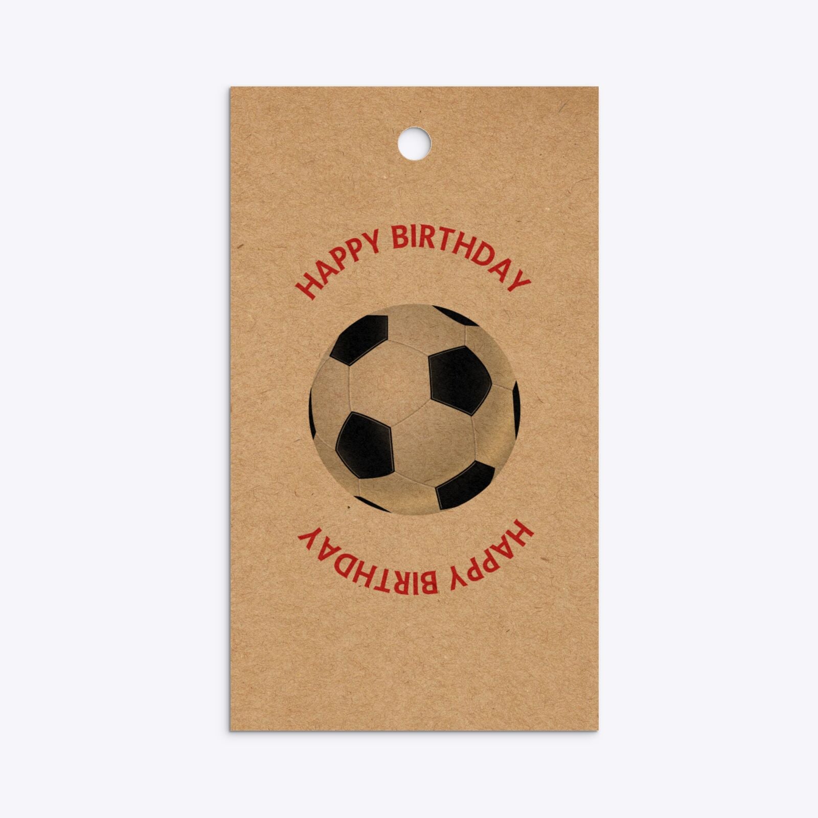 Red and Black Stripes Personalised Football Shirt Rectangle Kraft Gift Tag Back