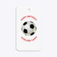 Red and Black Stripes Personalised Football Shirt Rounded Rectangle Gift Tag Back