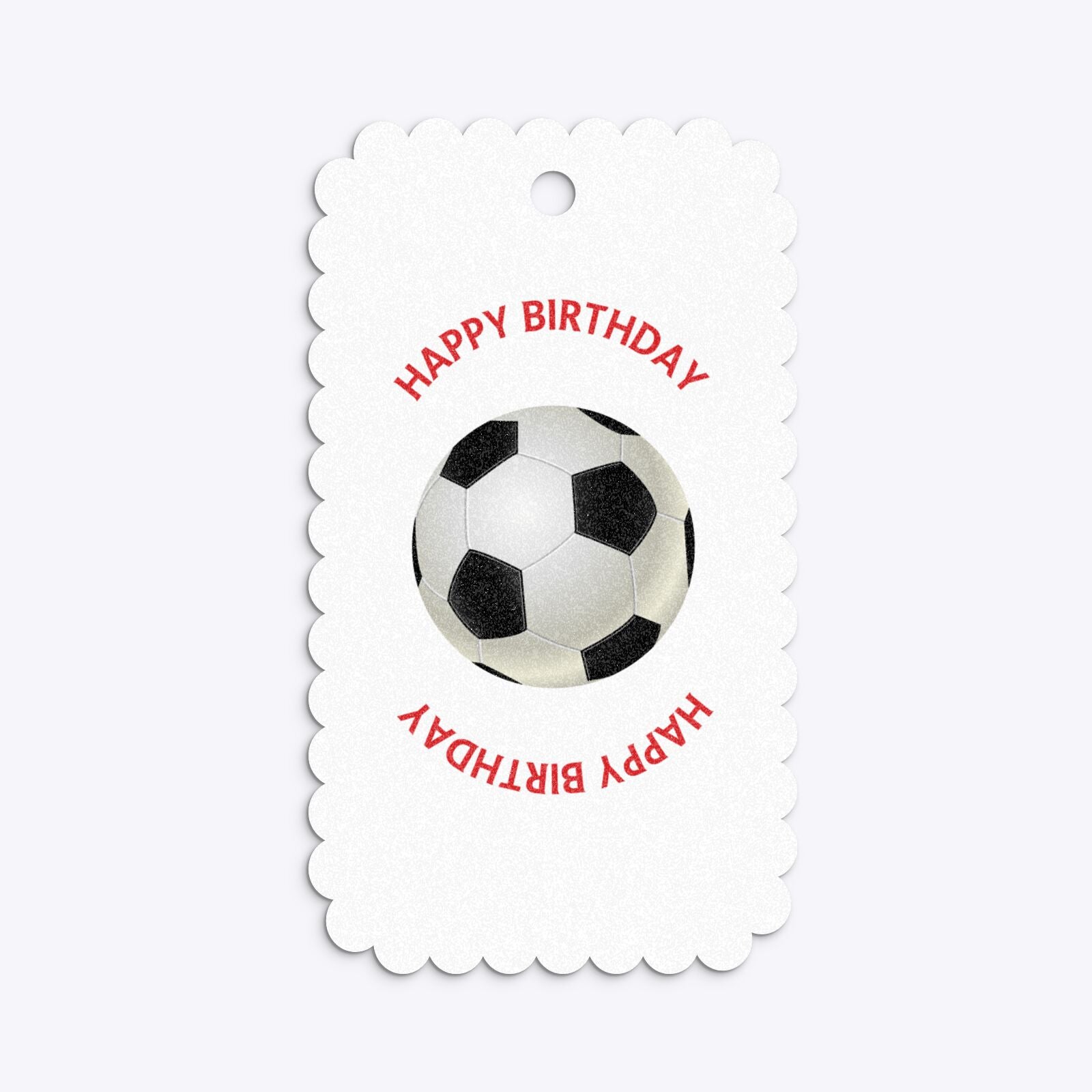 Red and Black Stripes Personalised Football Shirt Small Scalloped Glitter Gift Tag Back