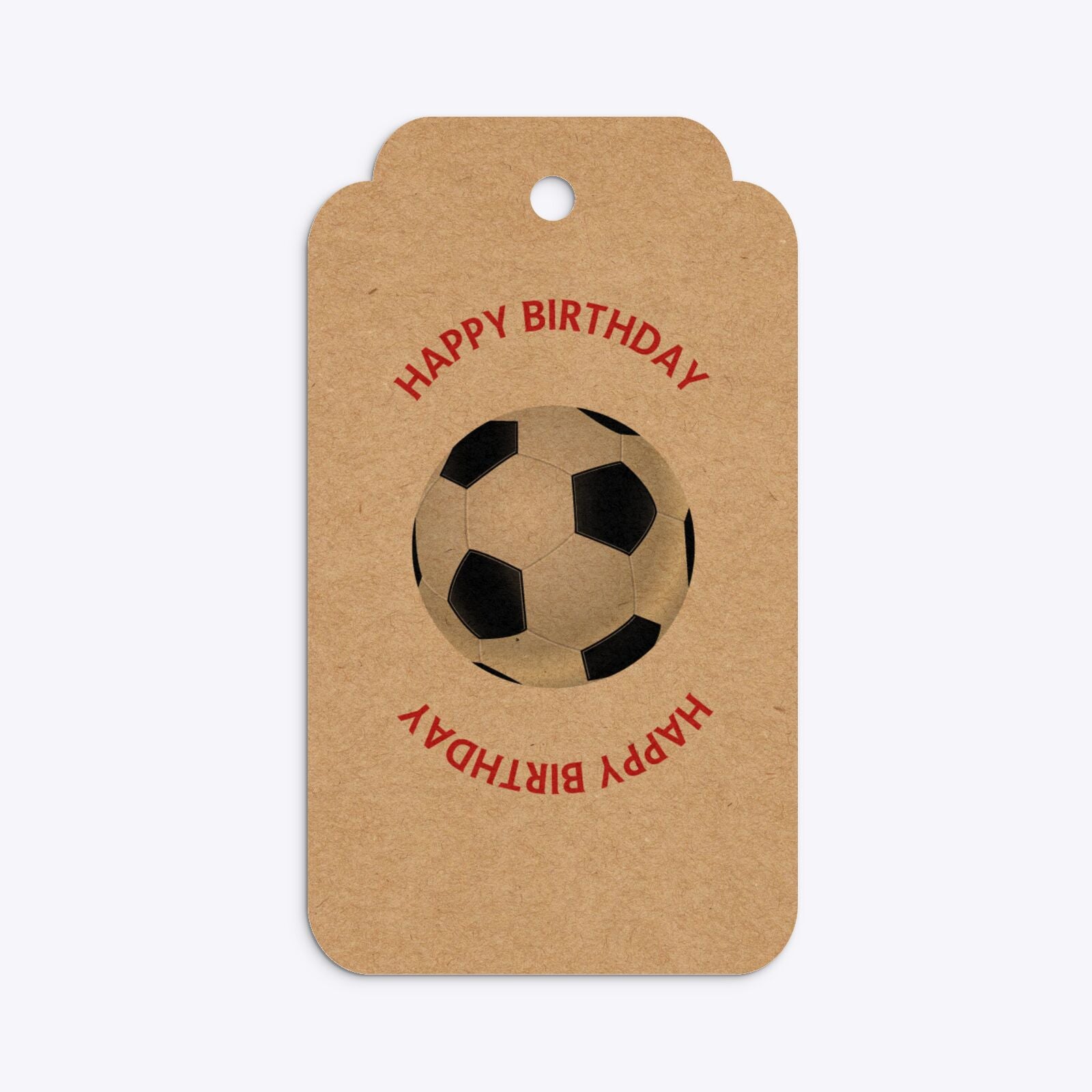 Red and Black Stripes Personalised Football Shirt Two Tier Kraft Rectangle Gift Tag Back