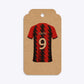 Red and Black Stripes Personalised Football Shirt Two Tier Kraft Rectangle Gift Tag