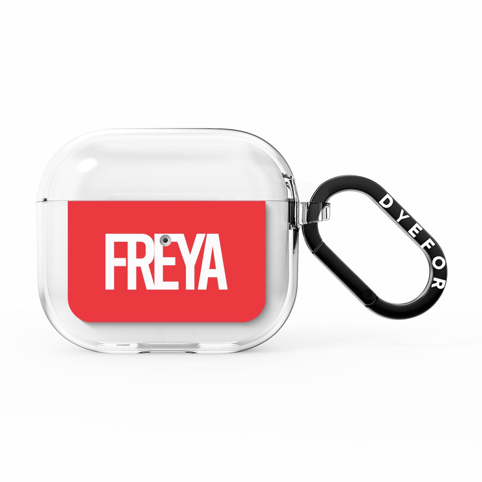 Red and White Chunky Name AirPods Clear Case 3rd Gen