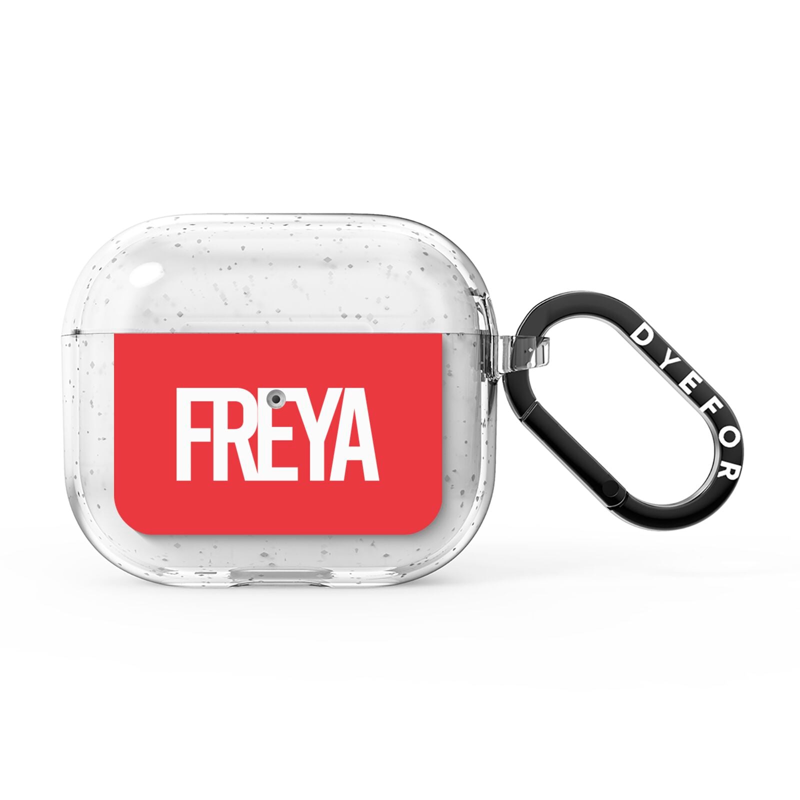 Red and White Chunky Name AirPods Glitter Case 3rd Gen