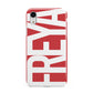 Red and White Chunky Name Apple iPhone XR White 3D Tough Case