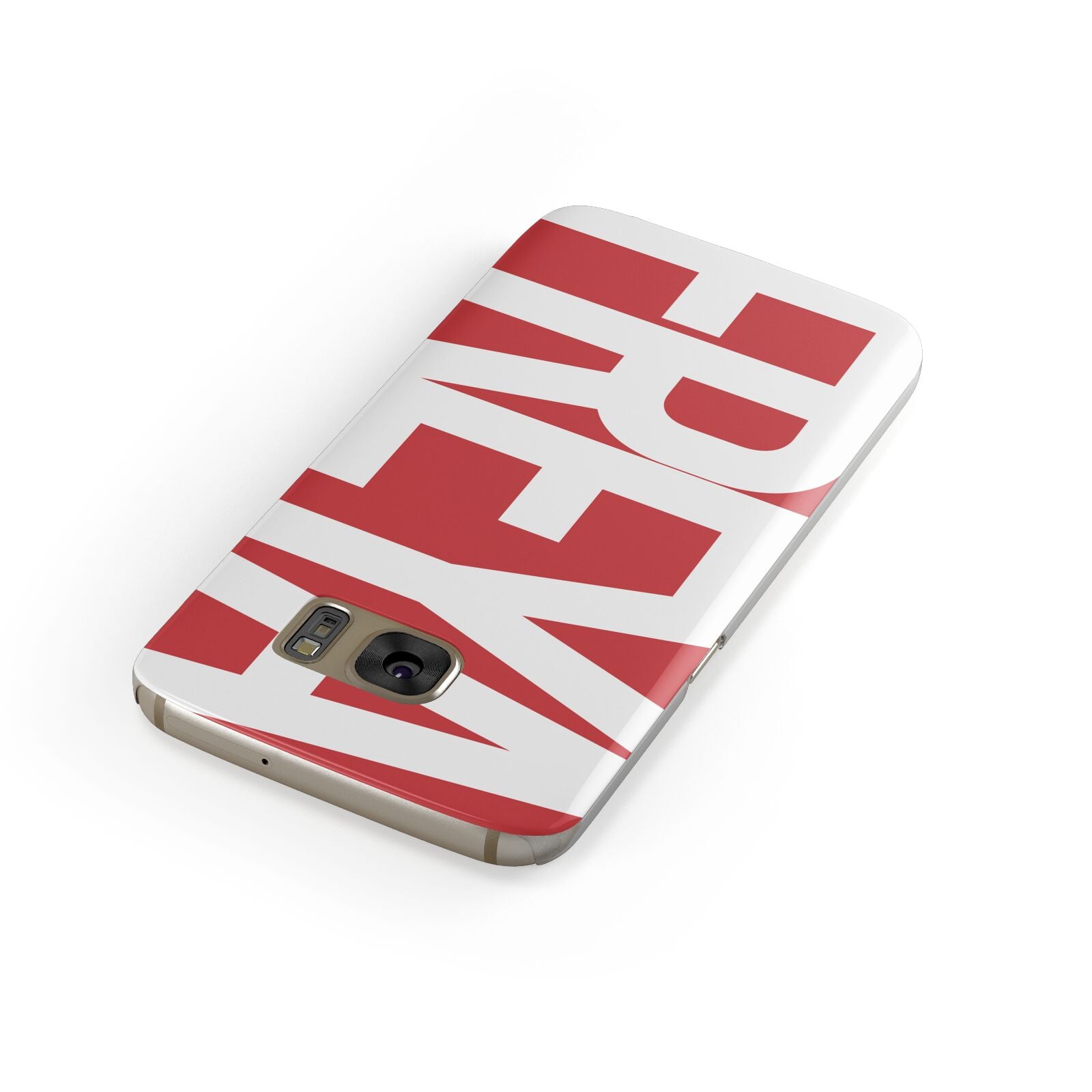 Red and White Chunky Name Samsung Galaxy Case Front Close Up