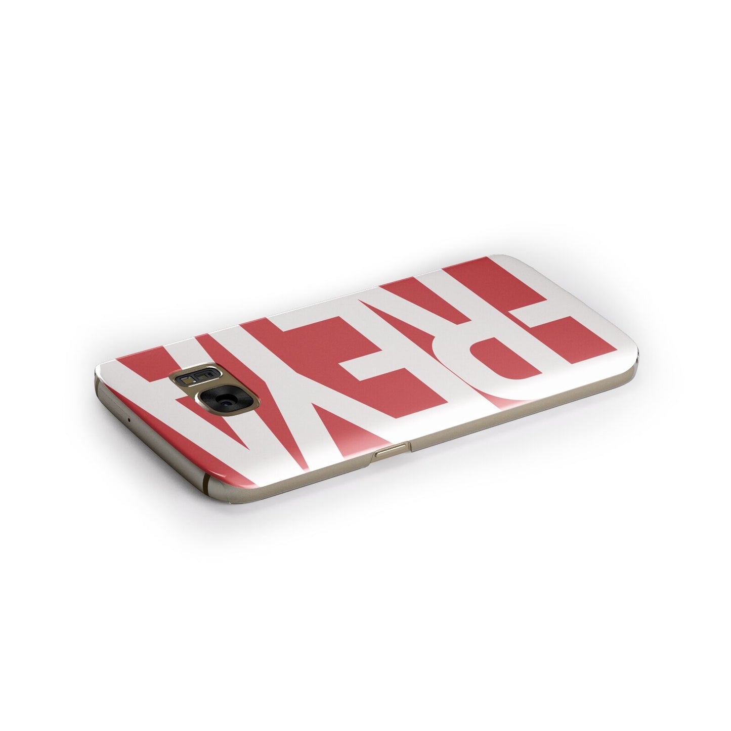 Red and White Chunky Name Samsung Galaxy Case Side Close Up