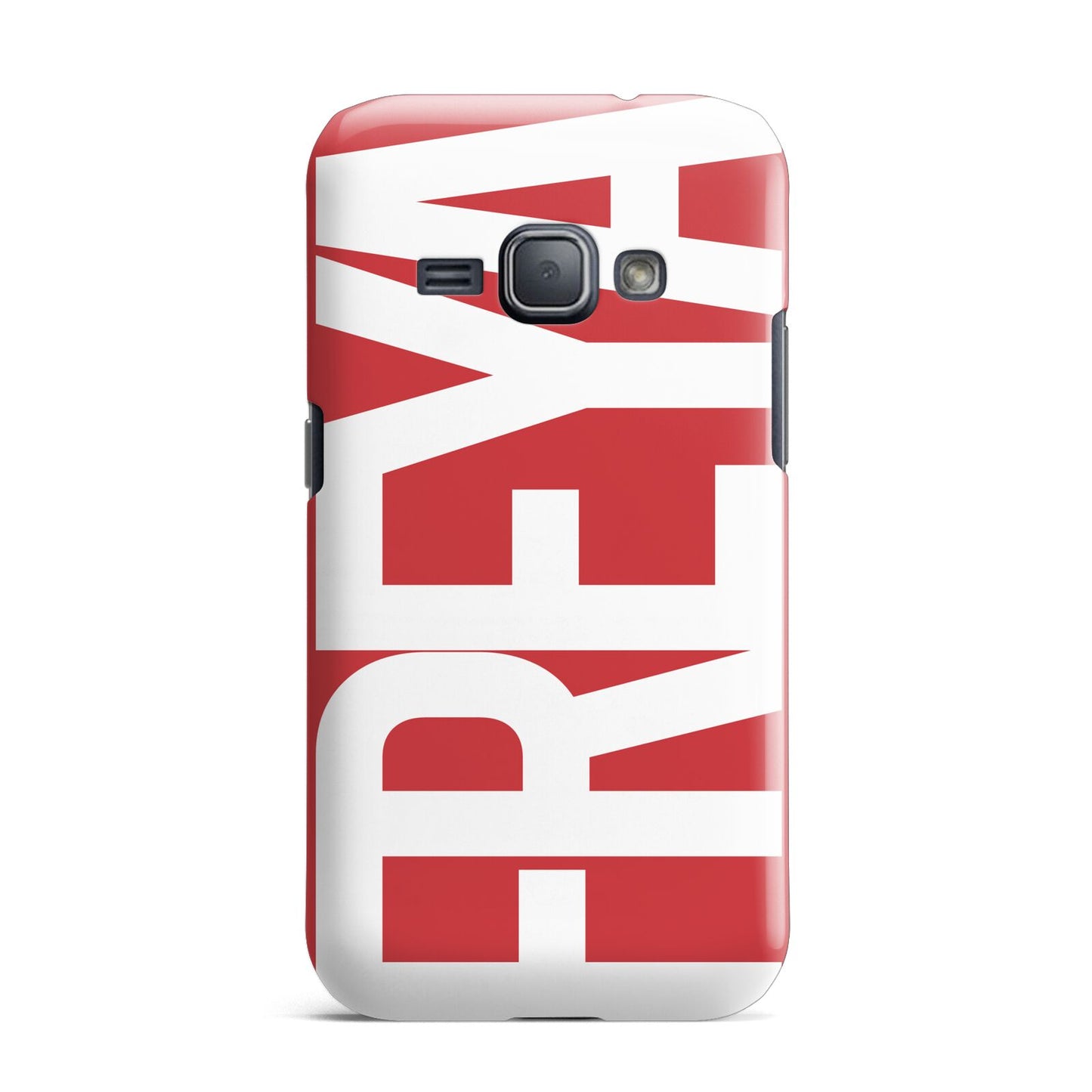 Red and White Chunky Name Samsung Galaxy J1 2016 Case