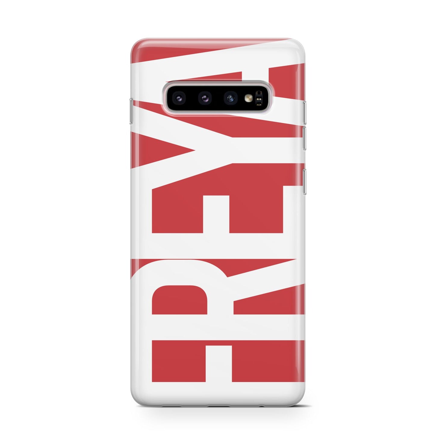 Red and White Chunky Name Samsung Galaxy S10 Case