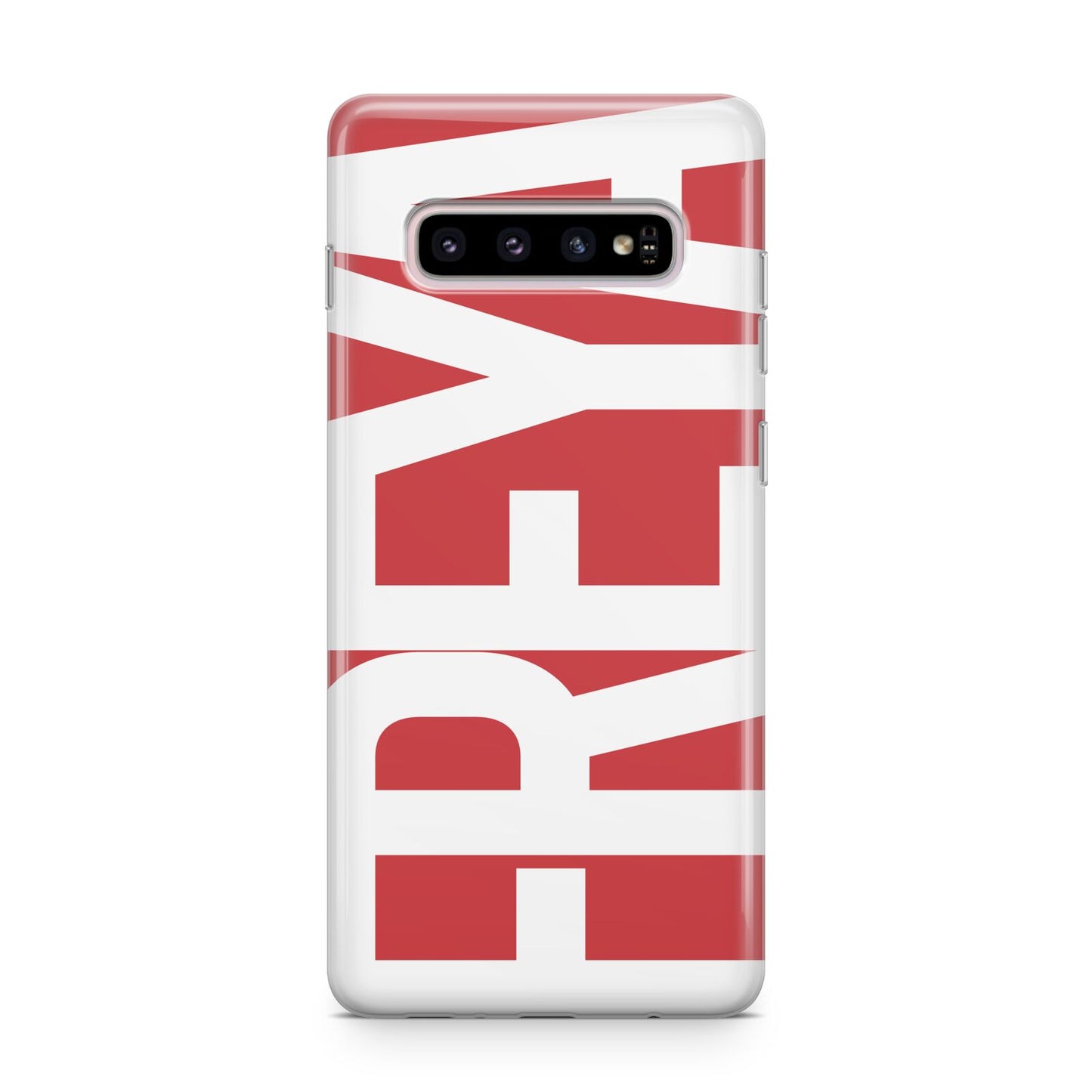 Red and White Chunky Name Samsung Galaxy S10 Plus Case