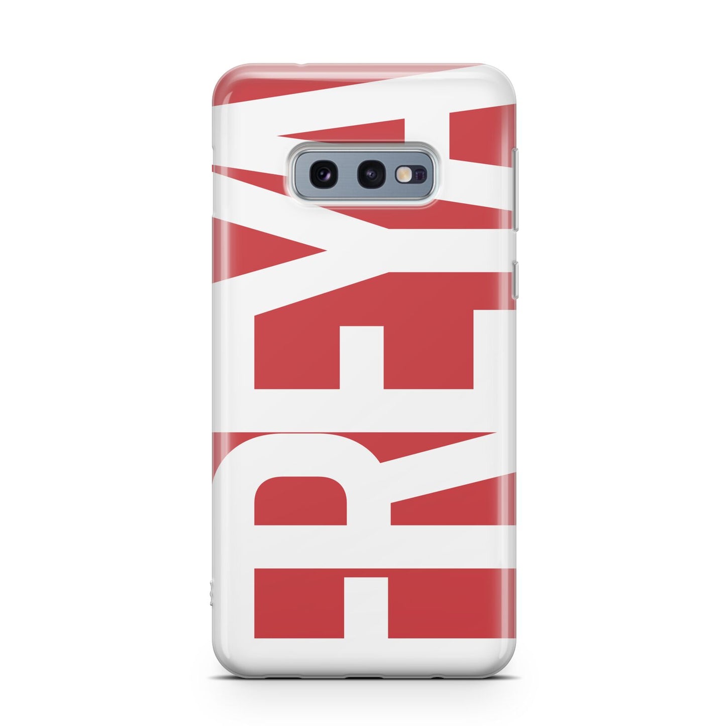 Red and White Chunky Name Samsung Galaxy S10E Case