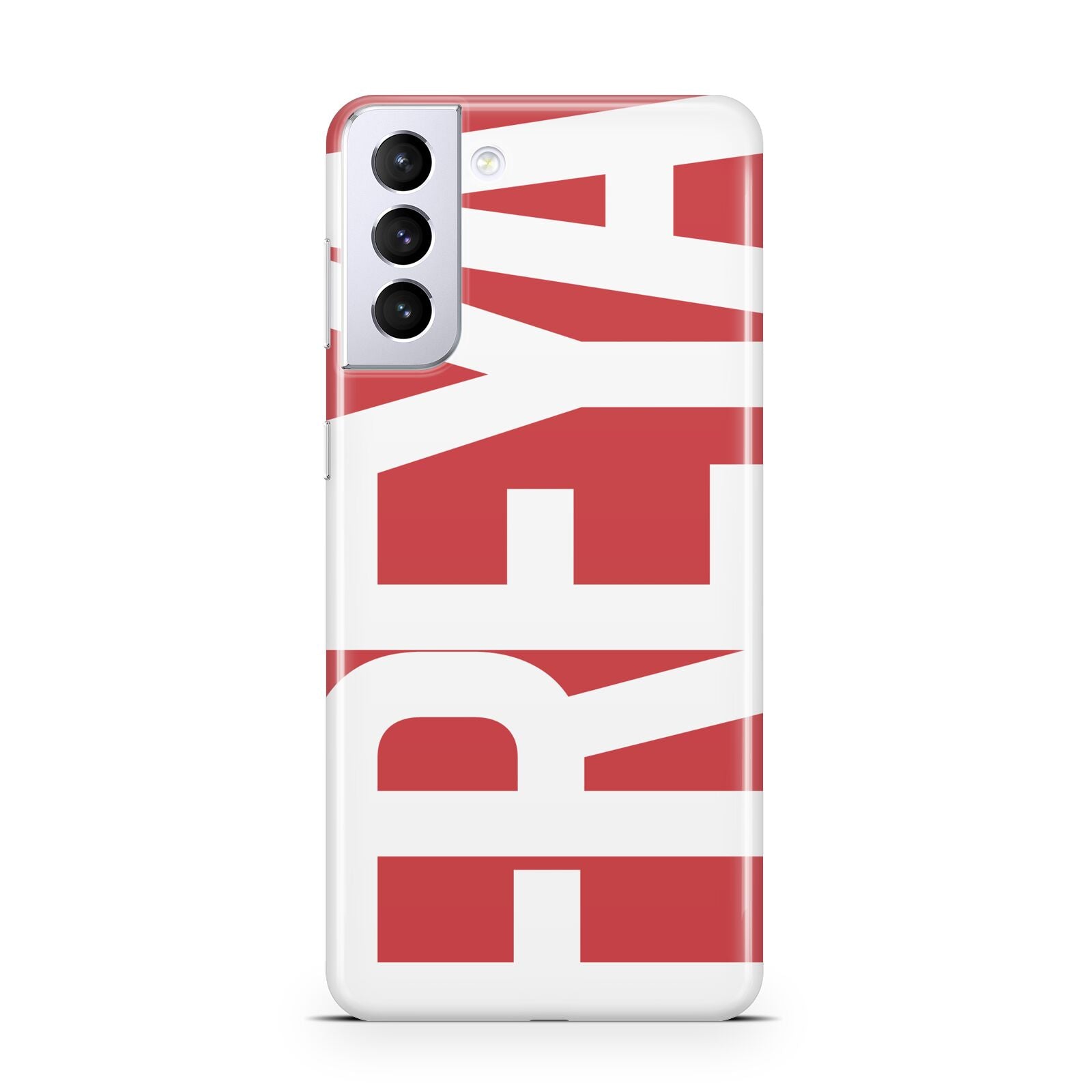 Red and White Chunky Name Samsung S21 Plus Phone Case