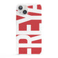 Red and White Chunky Name iPhone 13 Full Wrap 3D Snap Case