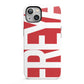 Red and White Chunky Name iPhone 13 Full Wrap 3D Tough Case